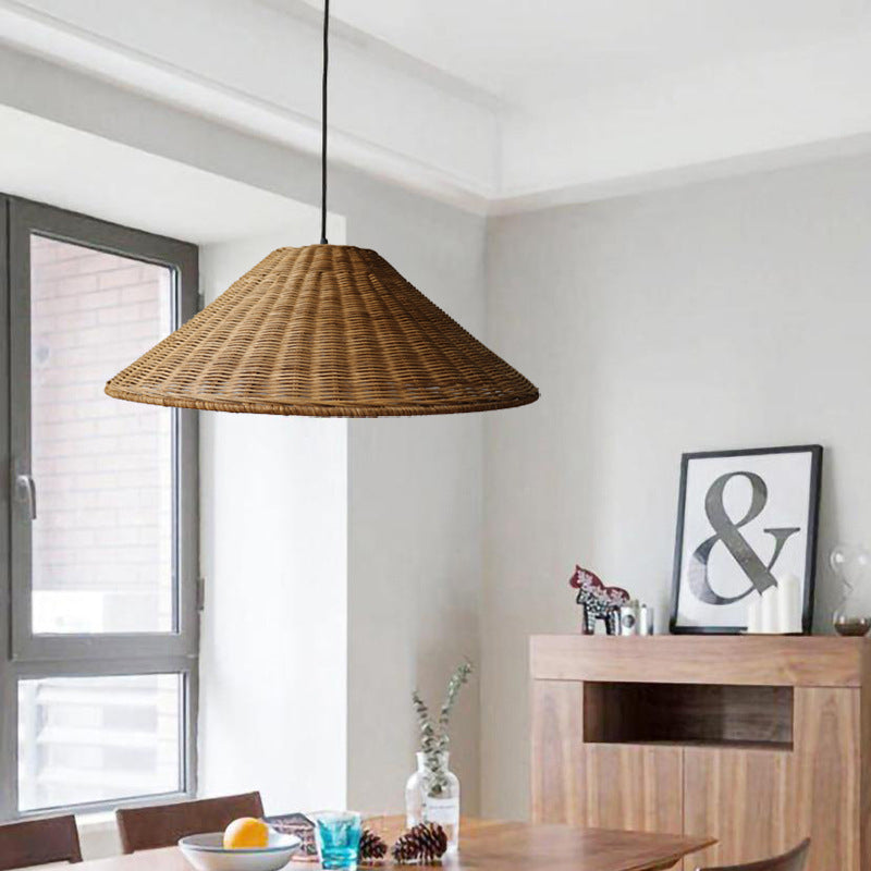 Wicker Cone Shade Rattan Pendant