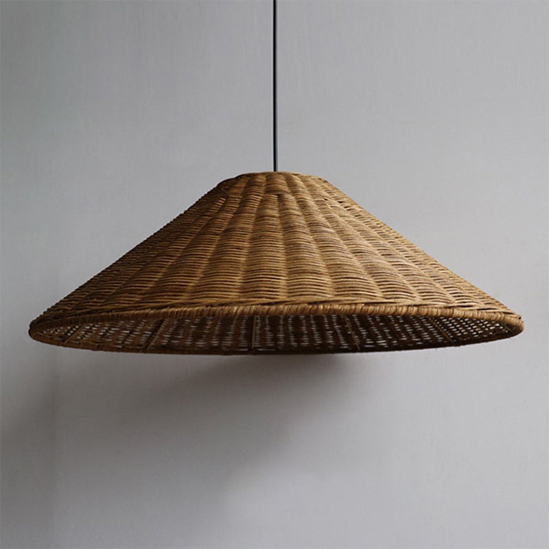 Wicker Cone Shade Rattan Pendant