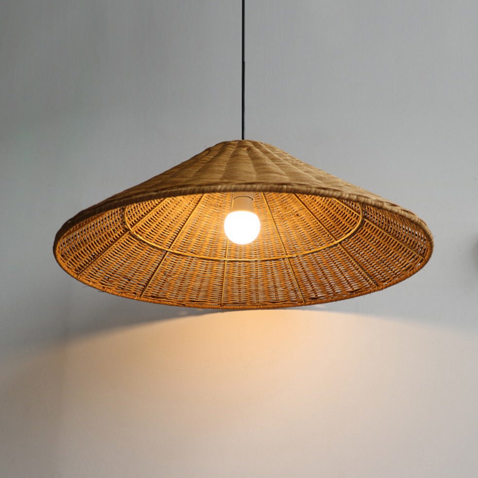 Wicker Cone Shade Rattan Pendant