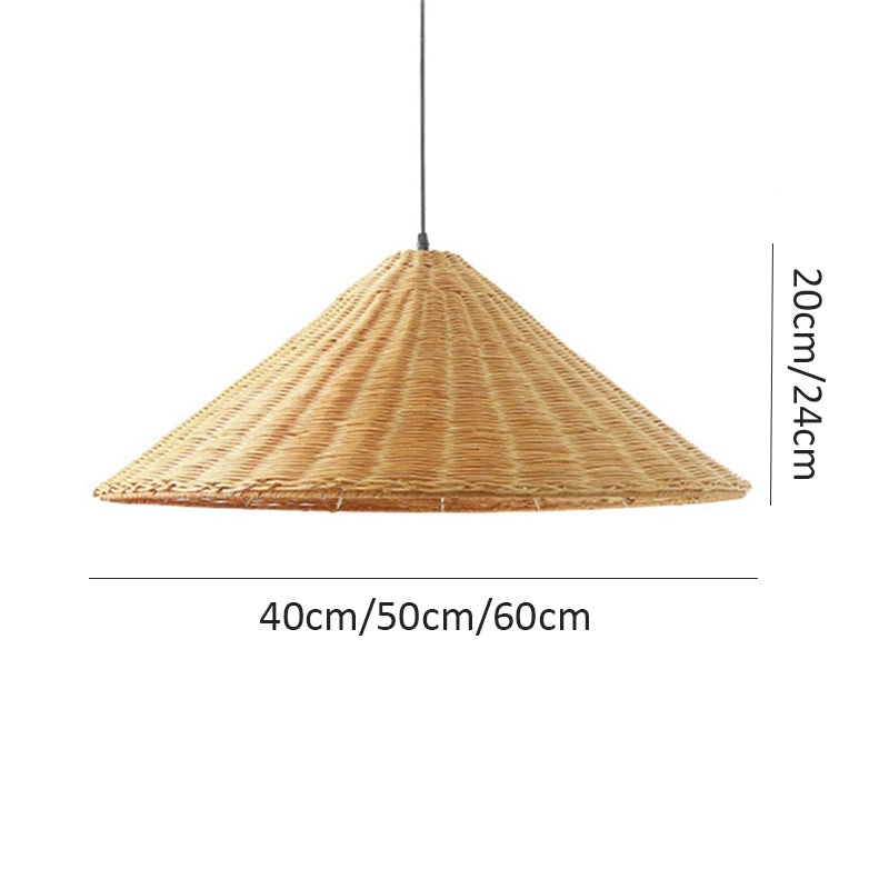 Wicker Cone Shade Rattan Pendant