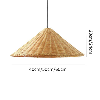Wicker Cone Shade Rattan Pendant
