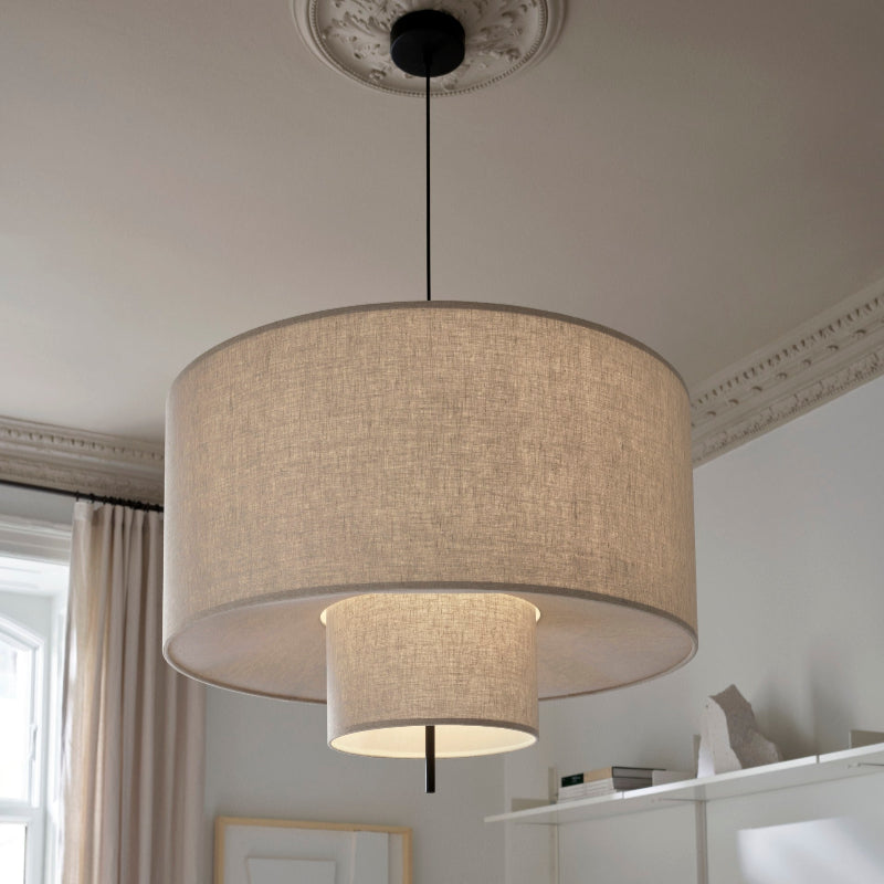 Textile Cylinder Pendant Light