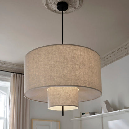 Textile Cylinder Pendant Light