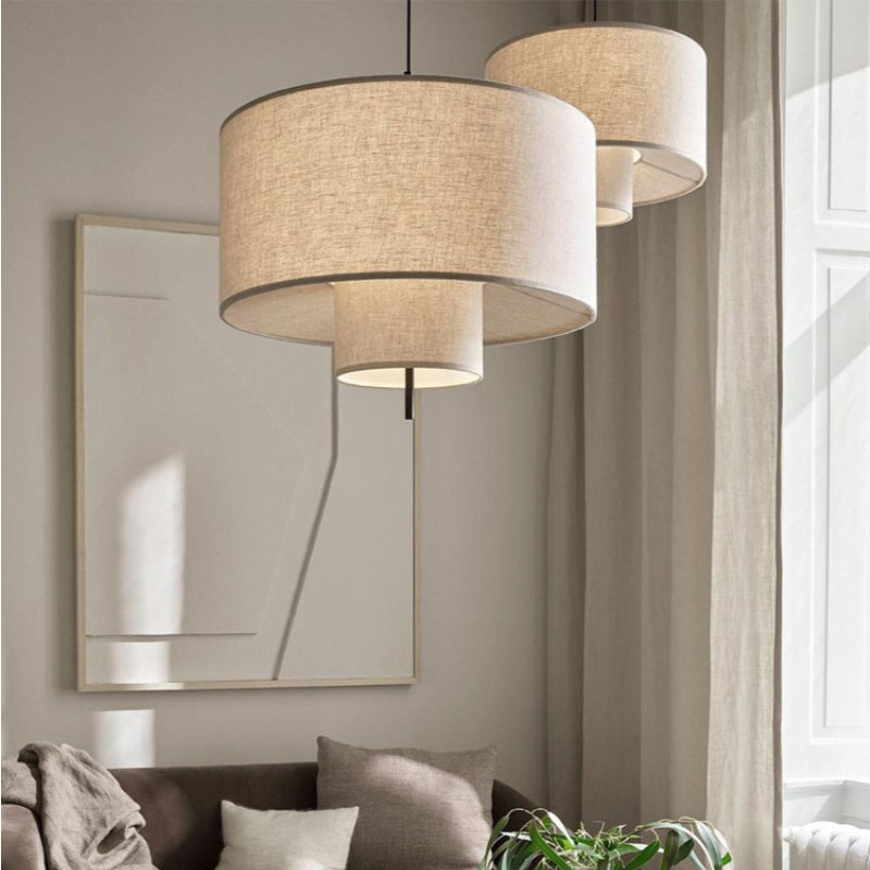 Textile Cylinder Pendant Light
