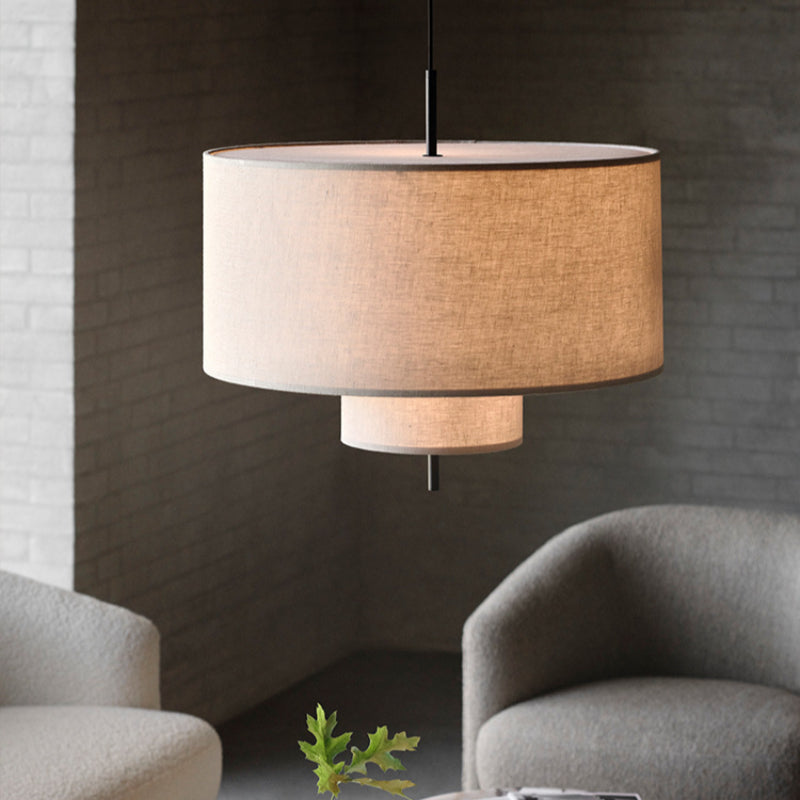 Textile Cylinder Pendant Light