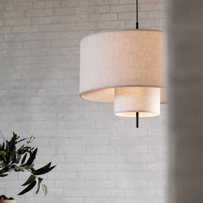 Textile Cylinder Pendant Light