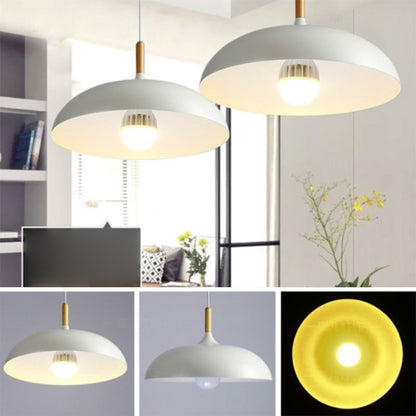 Wood and Metal Dome Pendant Light
