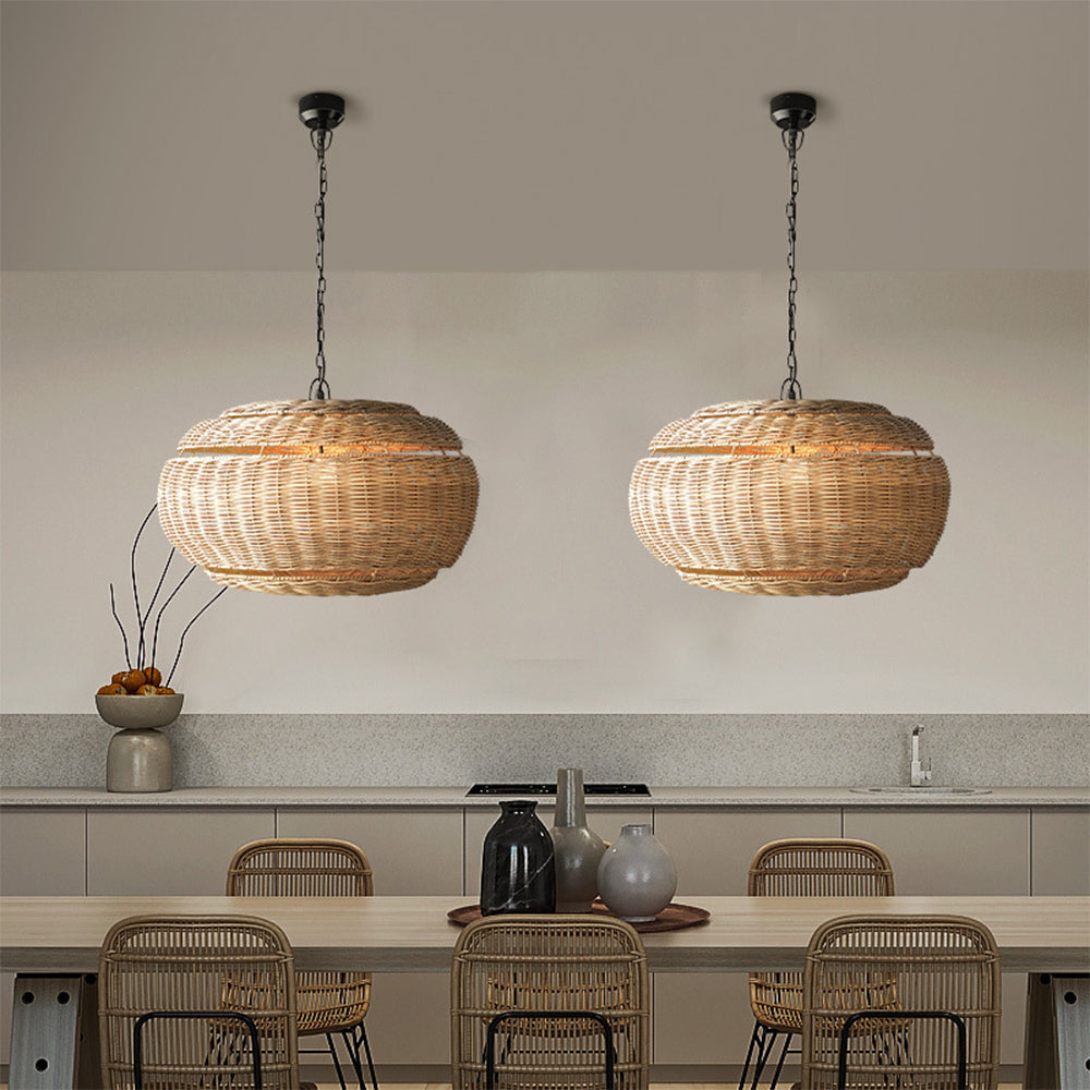 Minimalist Wicker Woven Pendant Shade