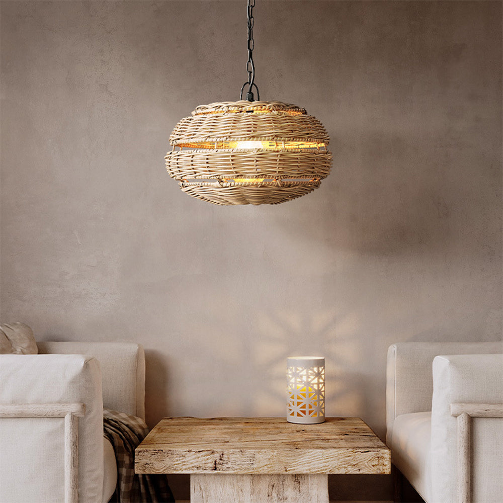 Minimalist Wicker Woven Pendant Shade
