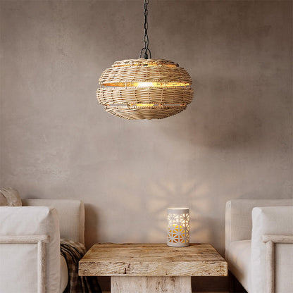 Minimalist Wicker Woven Pendant Shade