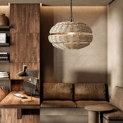 Minimalist Wicker Woven Pendant Shade
