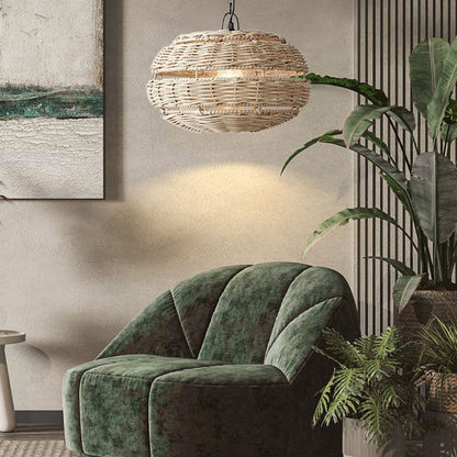 Minimalist Wicker Woven Pendant Shade