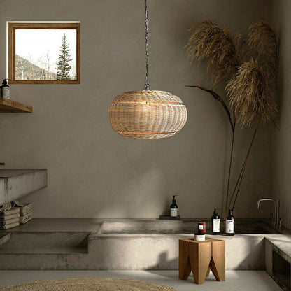 Minimalist Wicker Woven Pendant Shade