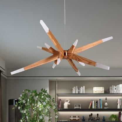 Solid Ash Starburst Chandelier, 12 Light