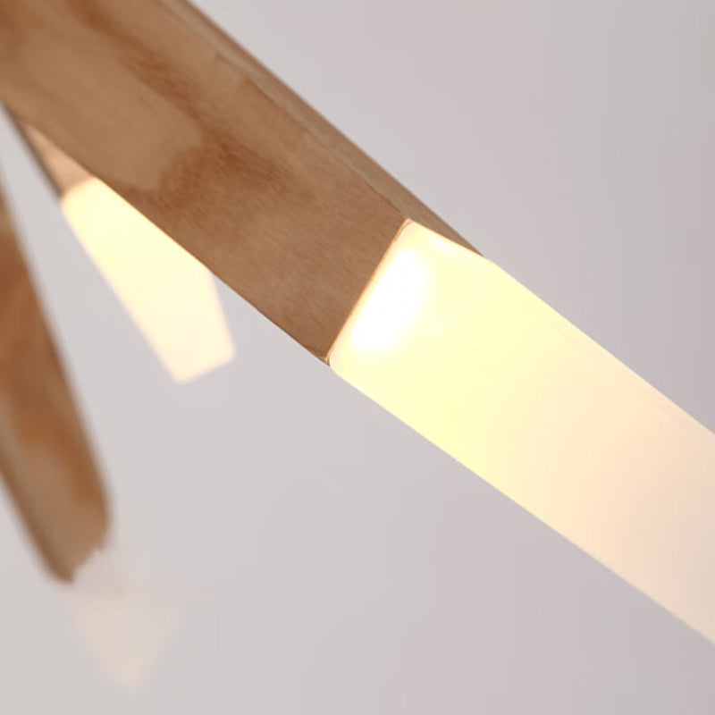 Solid Ash Starburst Chandelier, 12 Light