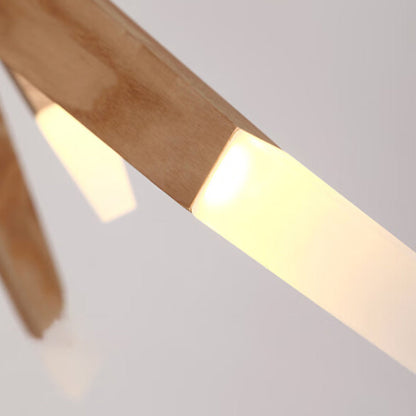 Solid Ash Starburst Chandelier, 12 Light