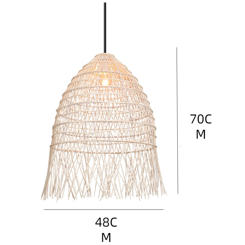Handwoven Rattan Vertical Pendant