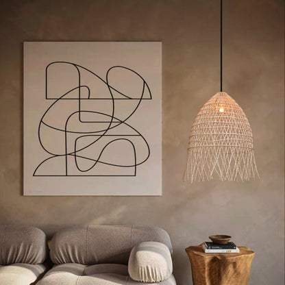 Handwoven Rattan Vertical Pendant