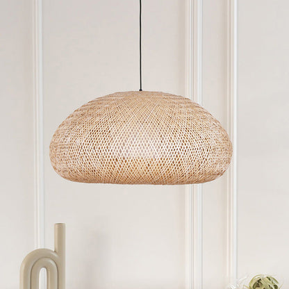 Beige Handmade Bamboo Pendant Light