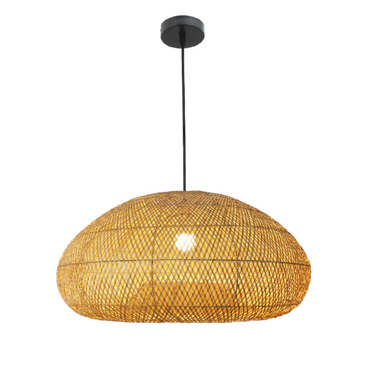 Beige Handmade Bamboo Pendant Light