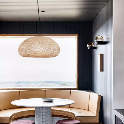 Beige Handmade Bamboo Pendant Light