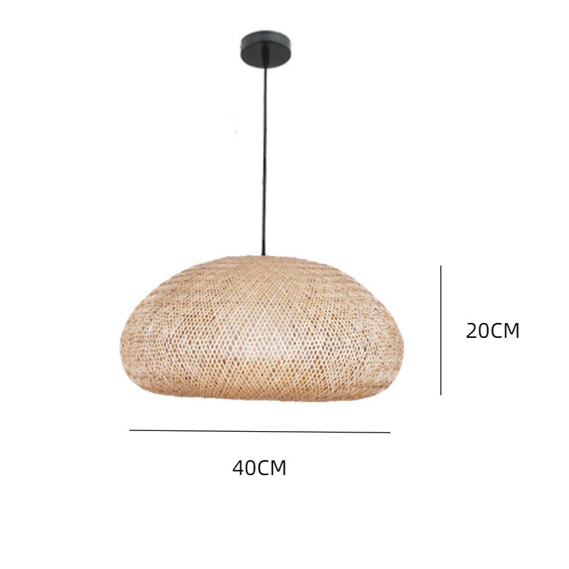 Beige Handmade Bamboo Pendant Light