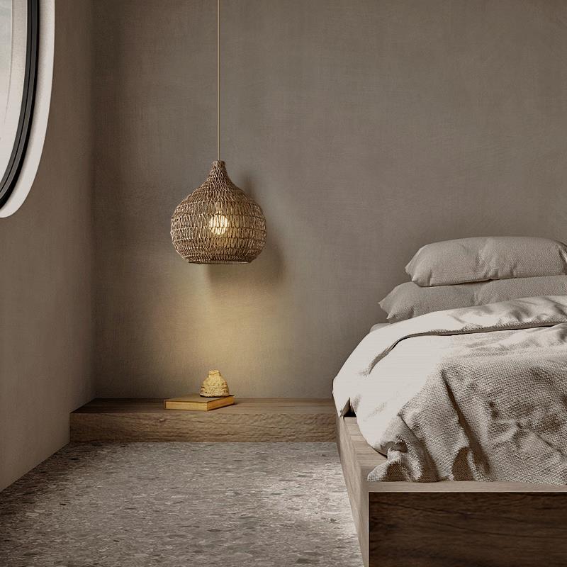 Traditional Woven Shade Pendant Light