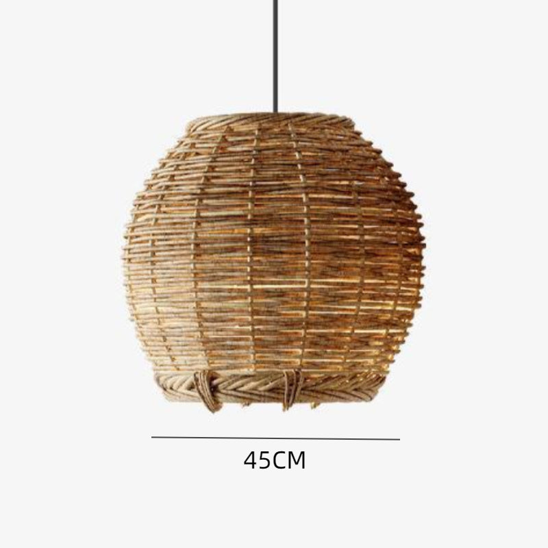 Retro Small Rattan Dining Pendant
