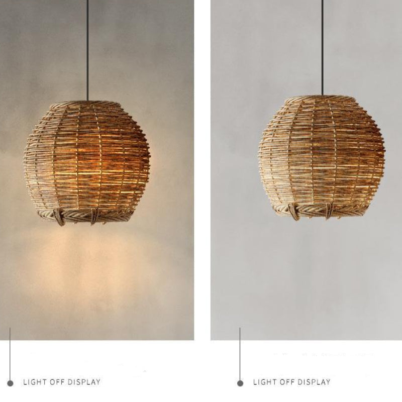 Retro Small Rattan Dining Pendant