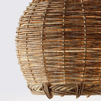 Retro Small Rattan Dining Pendant