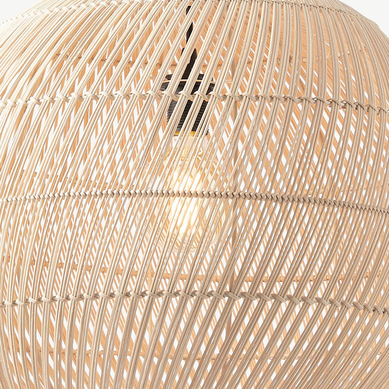 Hand-Woven Rattan Globe Orb Pendant