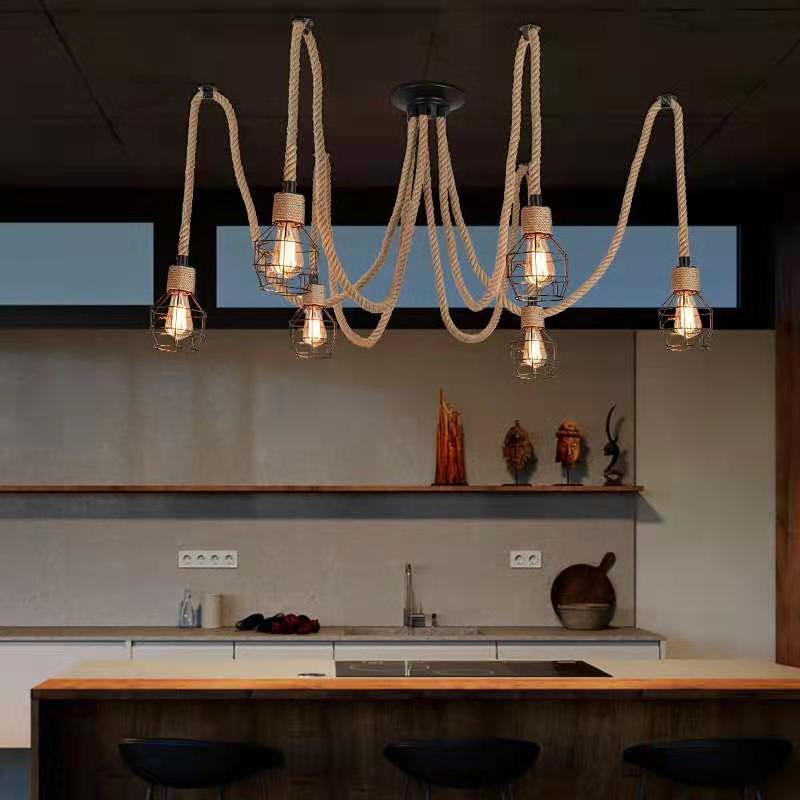 Hemp Rope Spider Chandelier