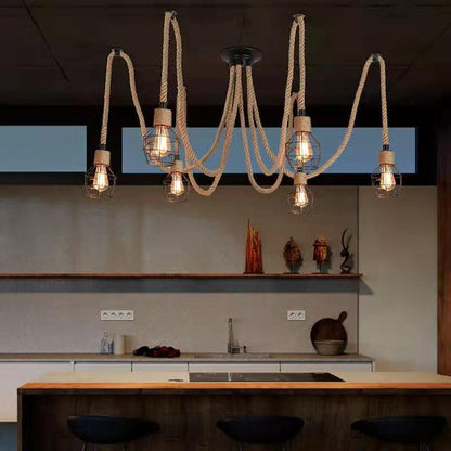 Hemp Rope Spider Chandelier