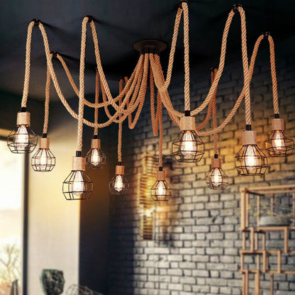 Hemp Rope Spider Chandelier