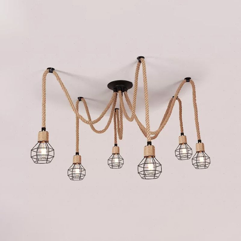 Hemp Rope Spider Chandelier