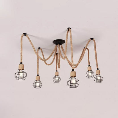 Hemp Rope Spider Chandelier