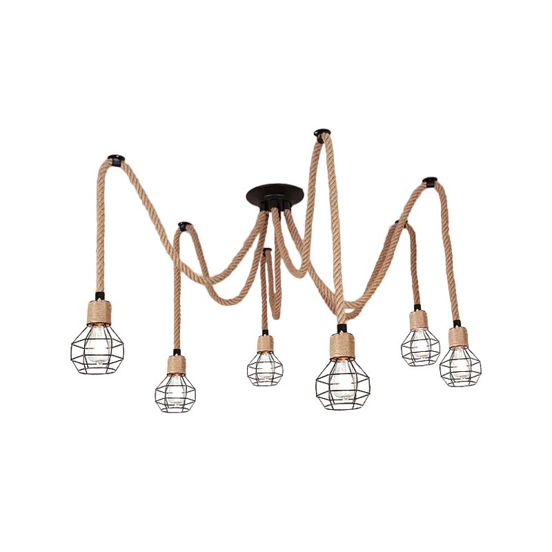 Hemp Rope Spider Chandelier