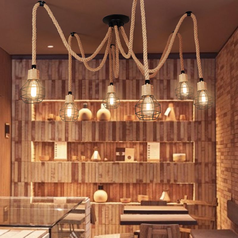 Hemp Rope Spider Chandelier