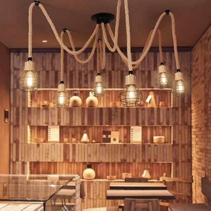 Hemp Rope Spider Chandelier