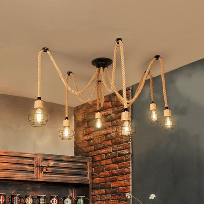 Hemp Rope Spider Chandelier
