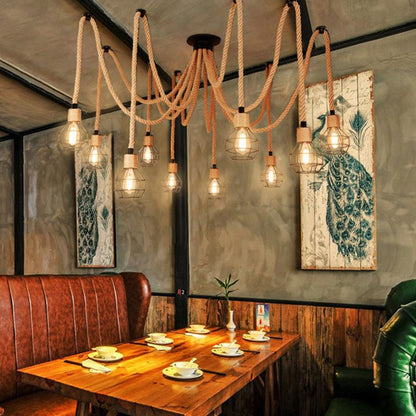 Hemp Rope Spider Chandelier