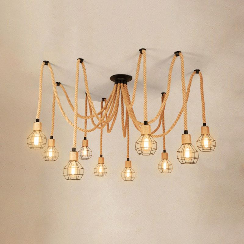 Hemp Rope Spider Chandelier