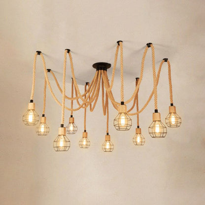 Hemp Rope Spider Chandelier