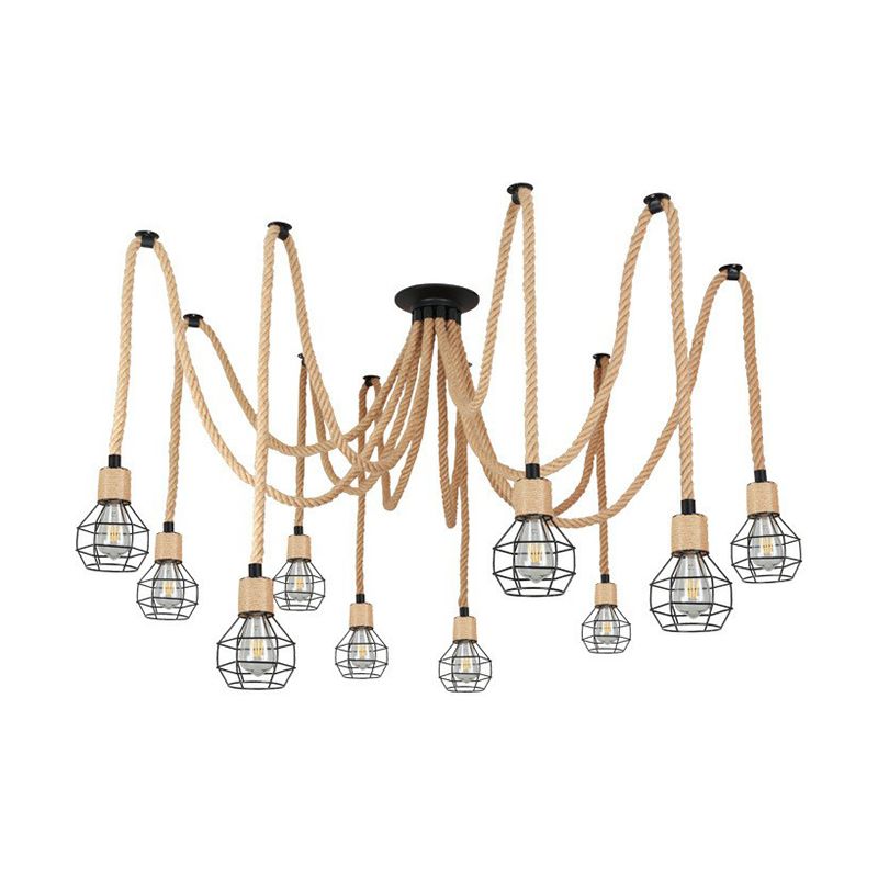 Hemp Rope Spider Chandelier