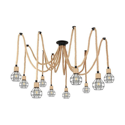 Hemp Rope Spider Chandelier