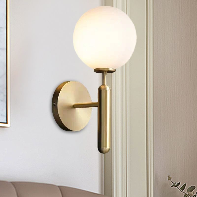 Milk Glass Globe Wall Sconce