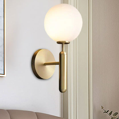 Milk Glass Globe Wall Sconce