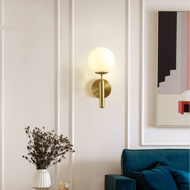Milk Glass Globe Wall Sconce