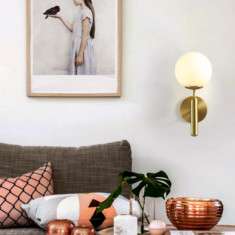 Milk Glass Globe Wall Sconce