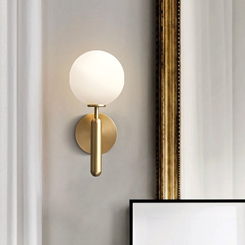 Milk Glass Globe Wall Sconce